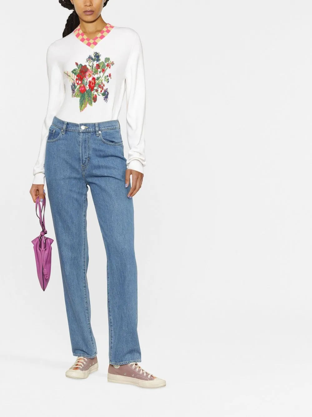 High-Waist Straight Leg Jeans