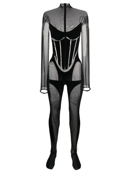 Sheer Long-Length Catsuit