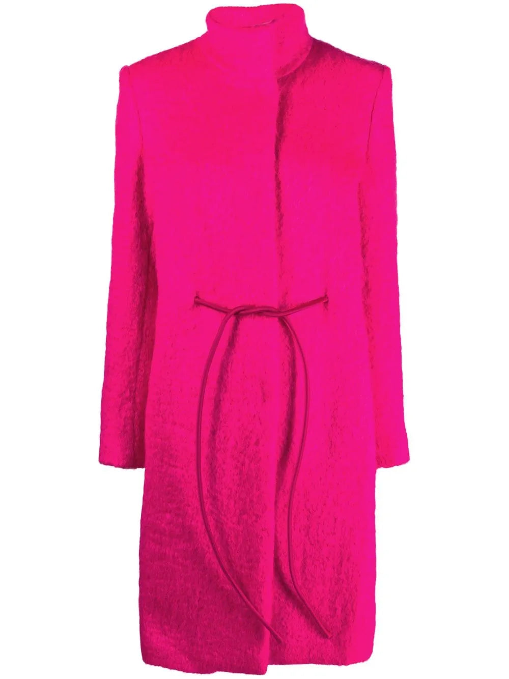 High-Collar Belted Coat