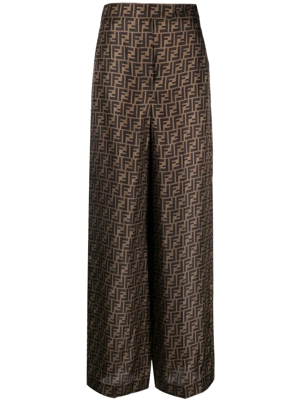 Ff Motif Silk Palazzo Trousers