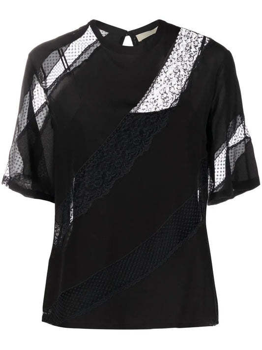 Lace-Panelled T-Shirt