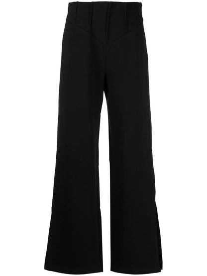 Wide-Leg Cotton-Jersey Trousers