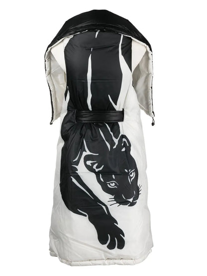Panther-Print Padded Parka