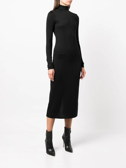 Roll-Neck Jersey Knit Dress
