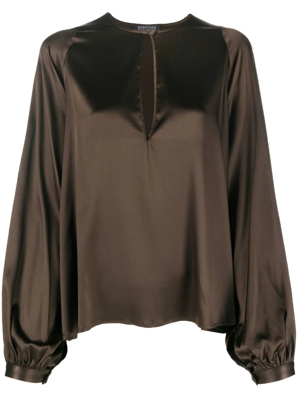 Long-Sleeve Silk Blouse
