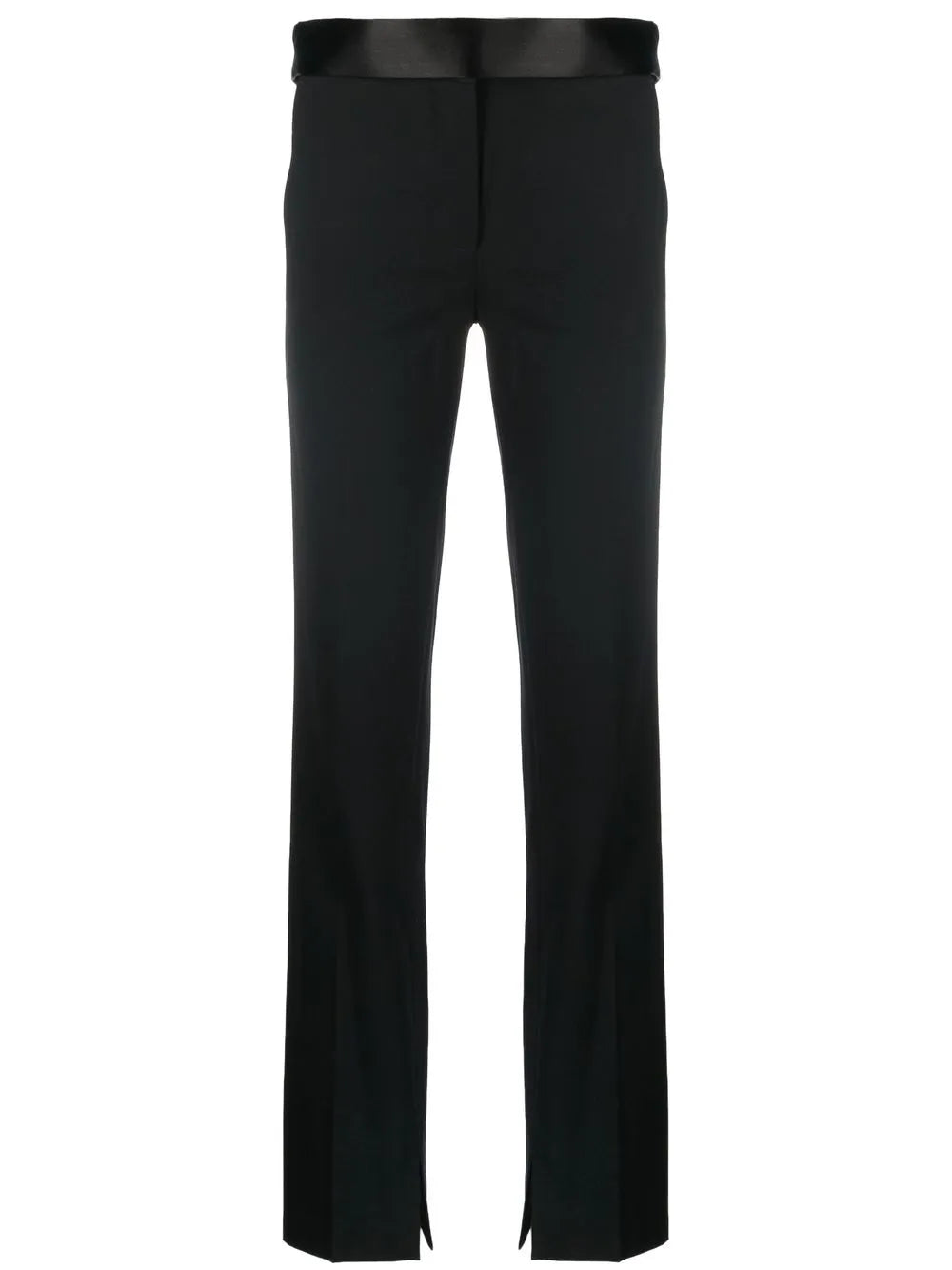 Satin-Waistband Detail Trousers