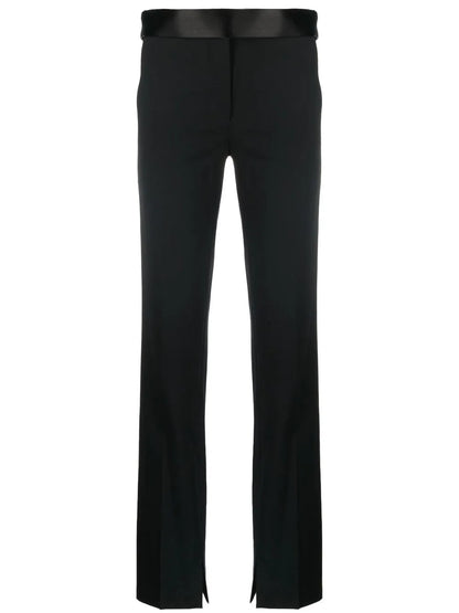 Satin-Waistband Detail Trousers