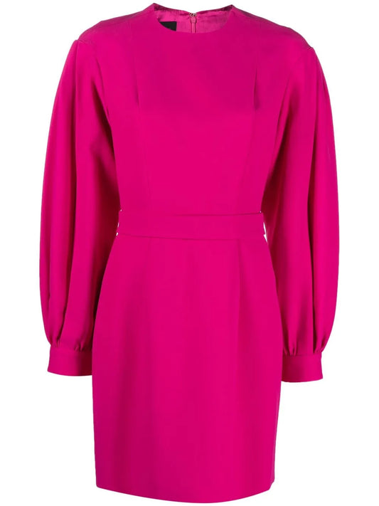 Balloon-Sleeved Fitted Dress