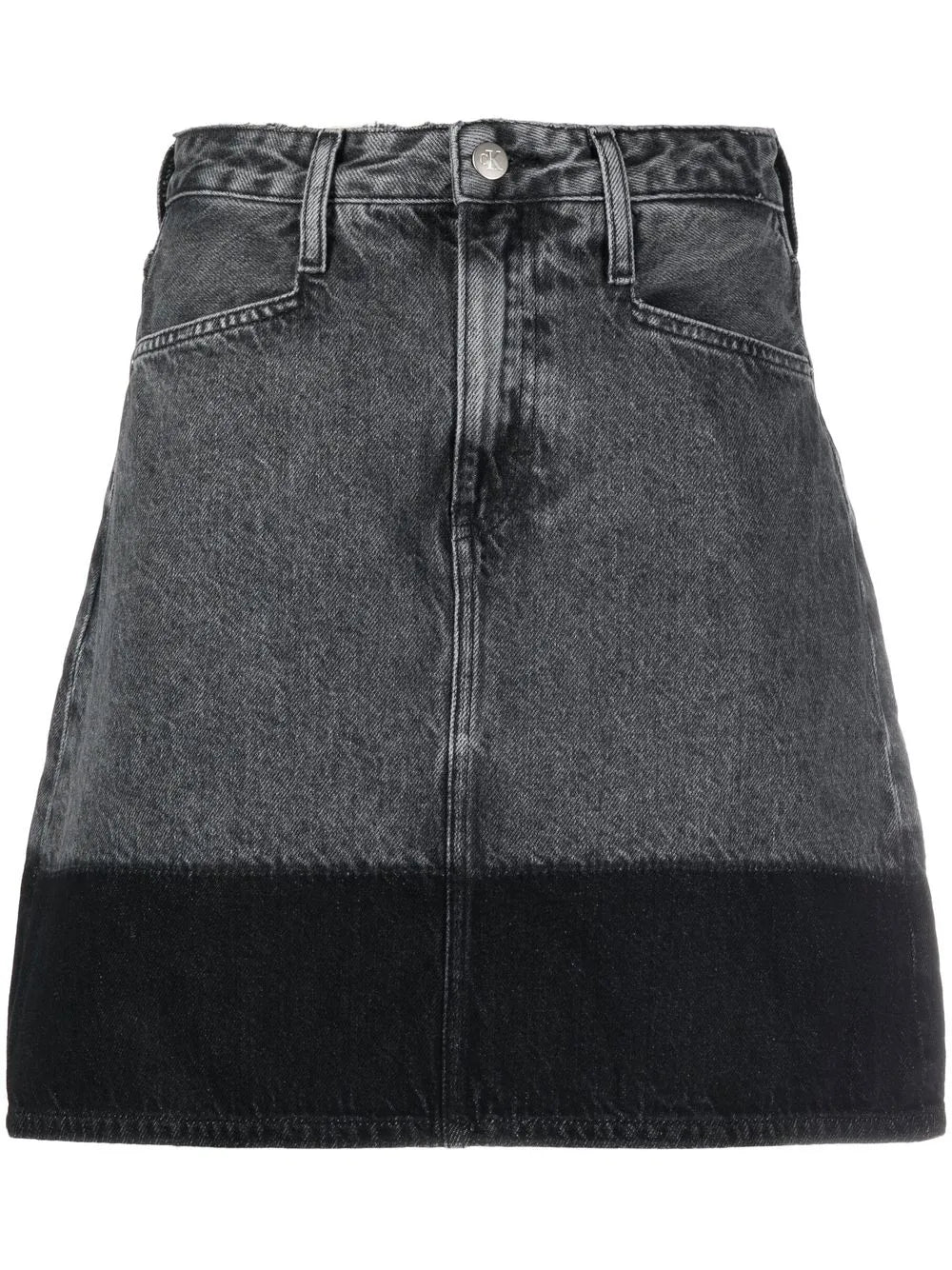 Two-Tone Denim Mini Skirt