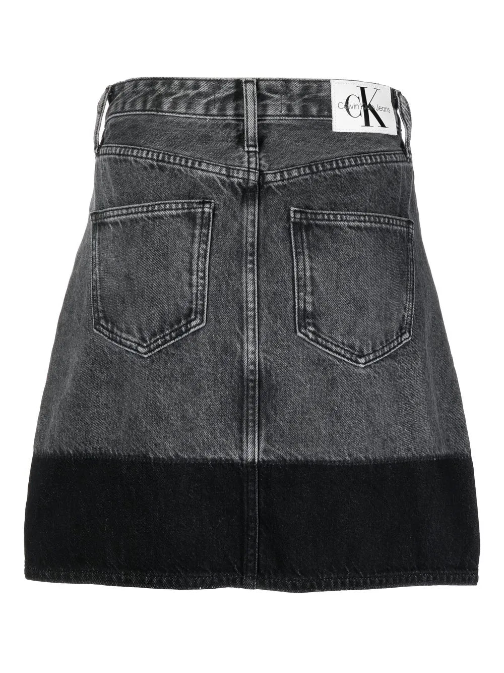 Two-Tone Denim Mini Skirt
