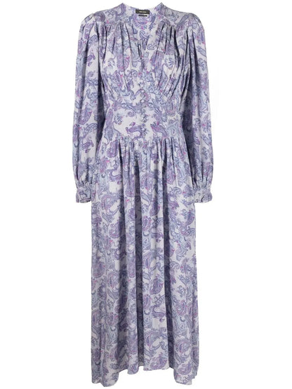 Myrala Paisley-Print Midi-Length Dress