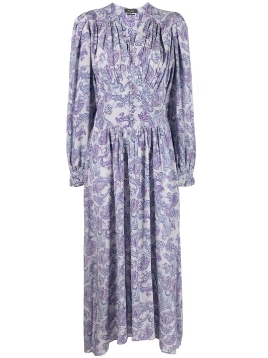 Myrala Paisley-Print Midi-Length Dress