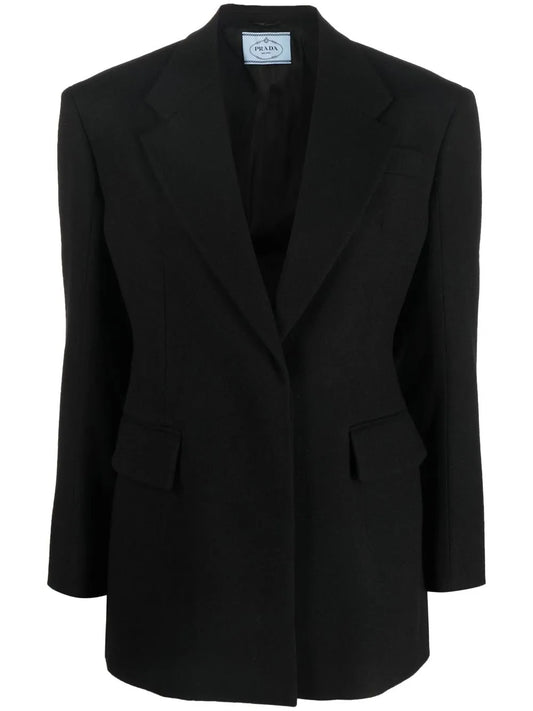 Button-Front Tailored Blazer