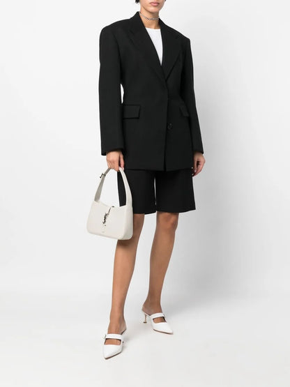 Button-Front Tailored Blazer
