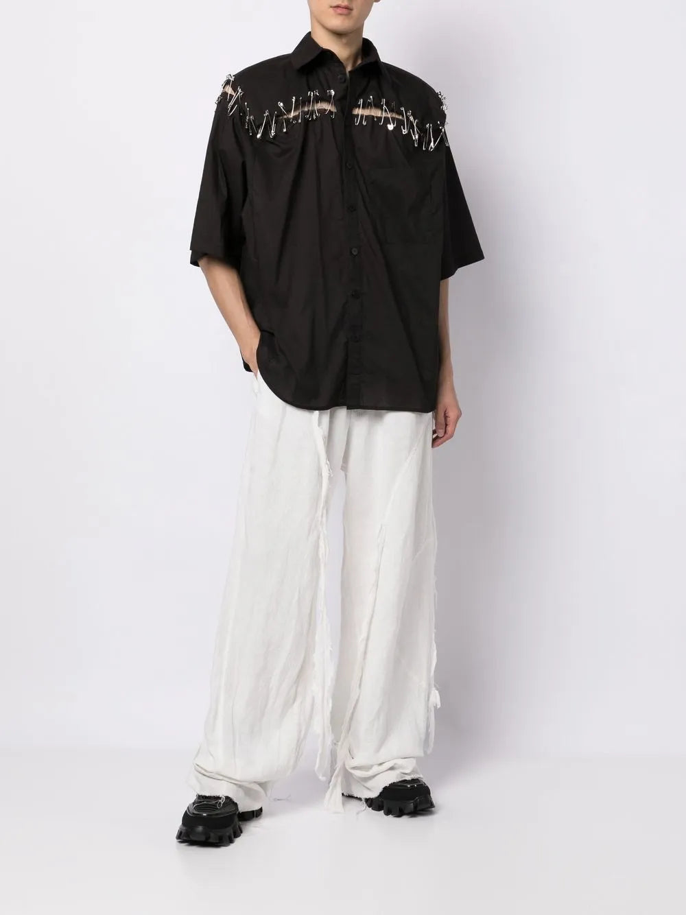 Box Safety-Pin Detail Shirt