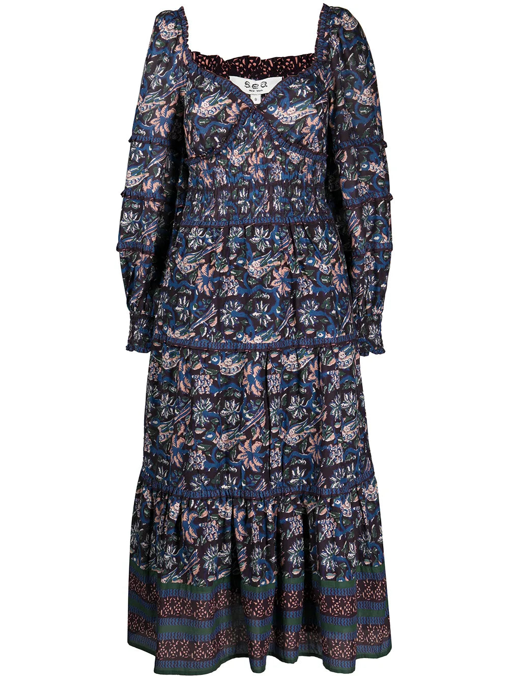 Noah Long-Sleeve Smocked Dress