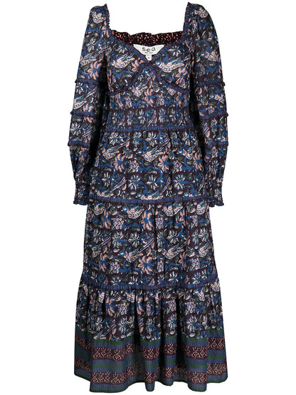 Noah Long-Sleeve Smocked Dress
