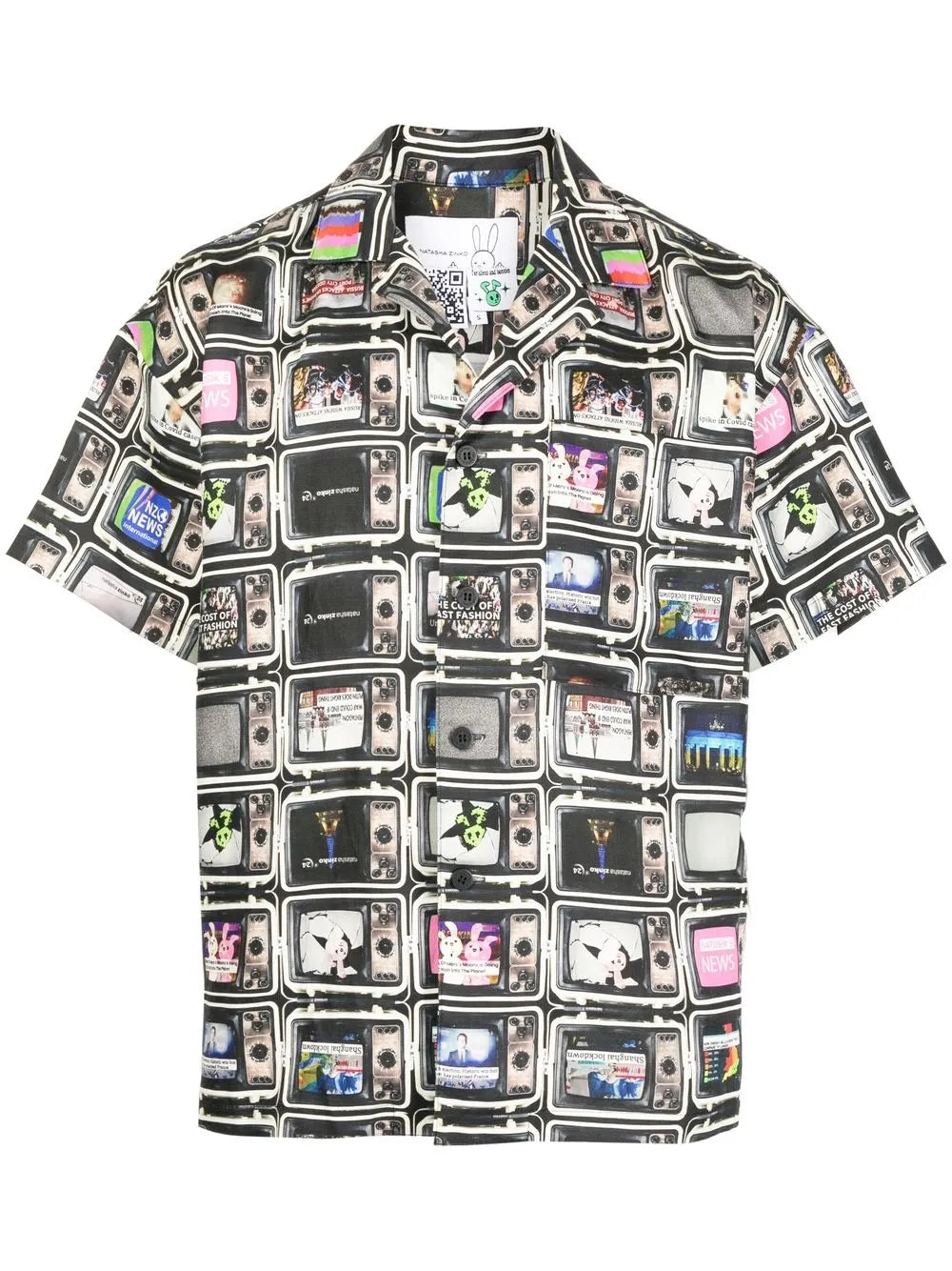 Tv Print Camp-Collared Shirt