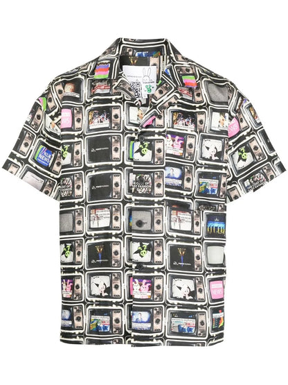 Tv Print Camp-Collared Shirt