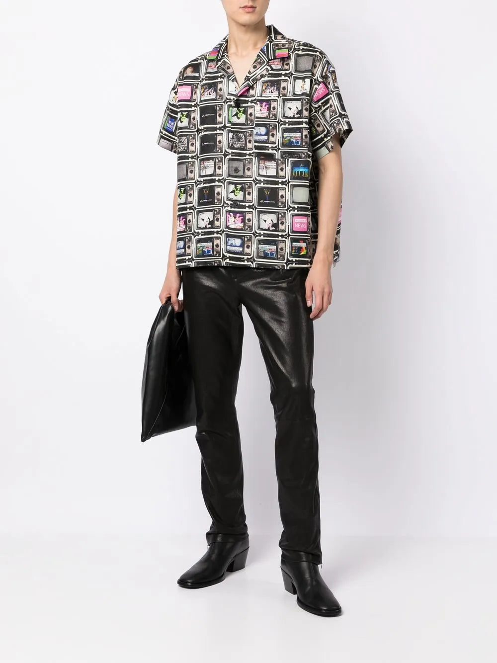 Tv Print Camp-Collared Shirt