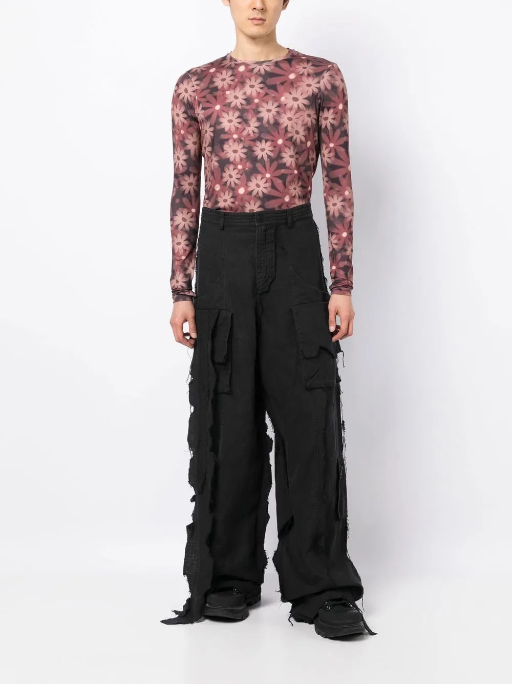 Wide-Leg Cargo Trousers