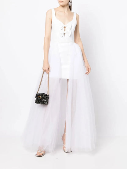 Tulle-Netted Long Skirt