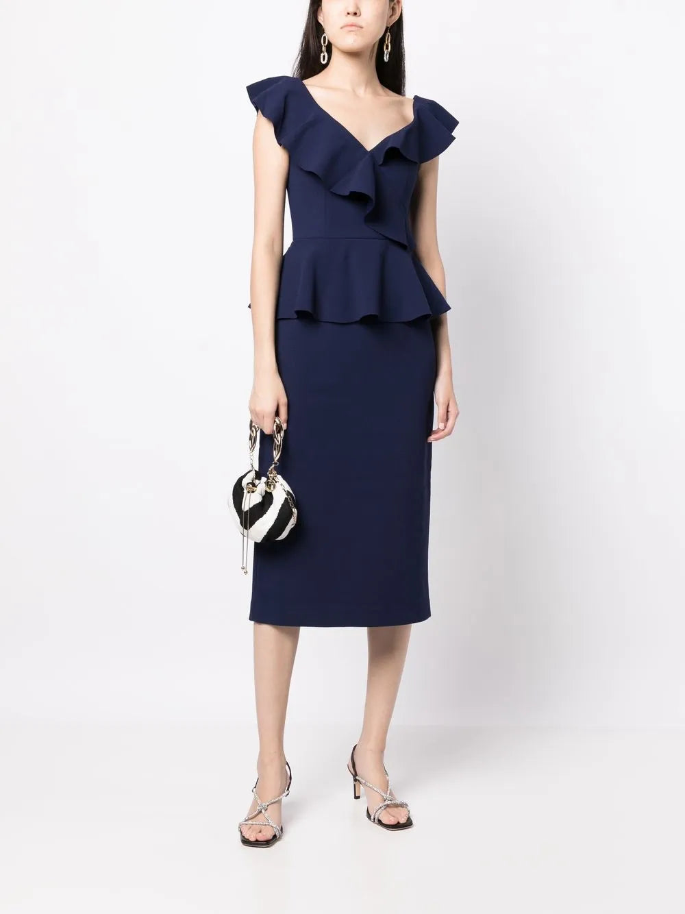 Grace Ruffle-Trim Midi Dress