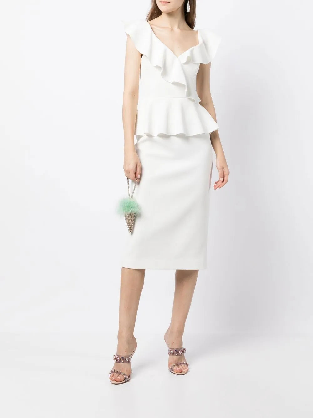 Grace Ruffle-Trim Midi Dress
