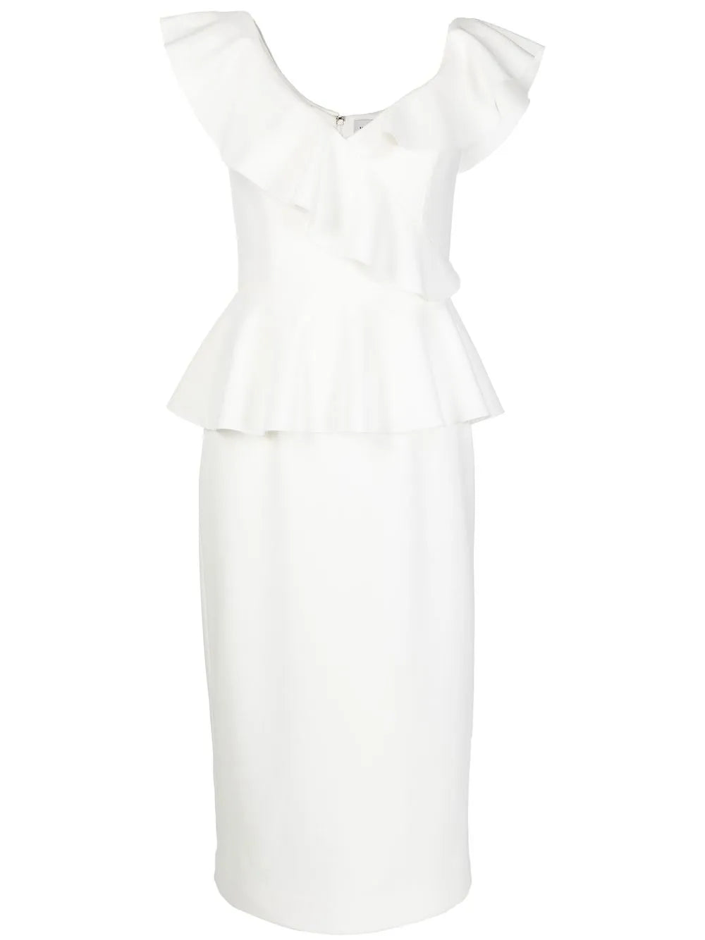 Grace Ruffle-Trim Midi Dress