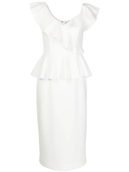 Grace Ruffle-Trim Midi Dress