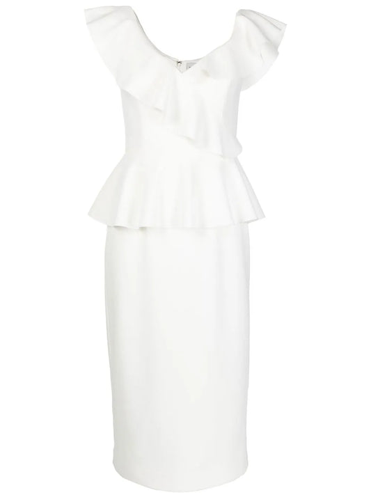 Grace Ruffle-Trim Midi Dress