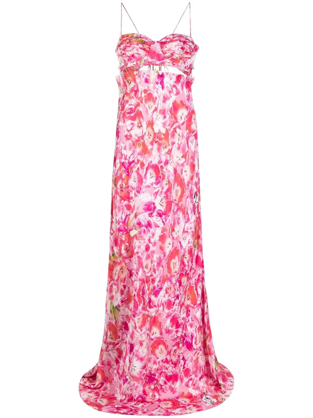 Tulip-Print Maxi Slip Dress