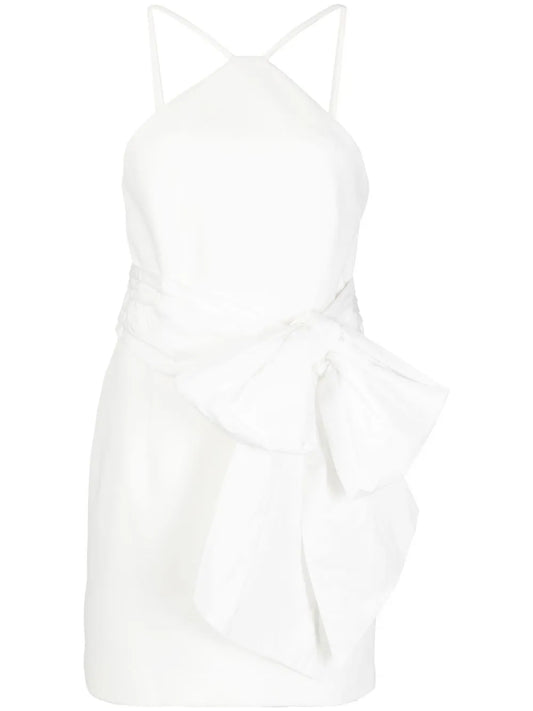 Grace Bow-Detail Halterneck Minidress
