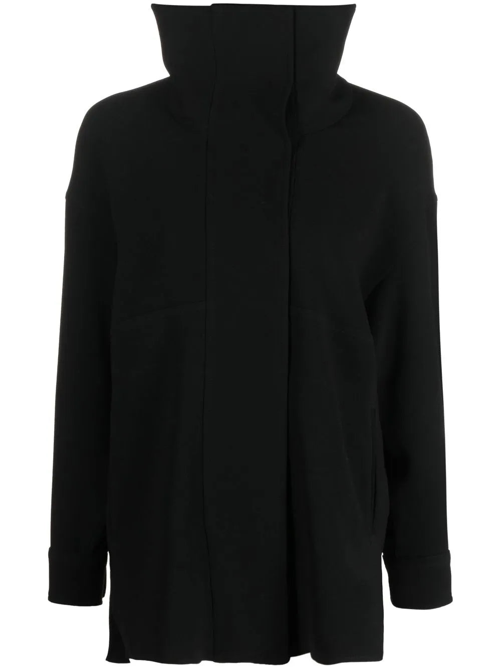 High-Neck Exposed-Seam Top