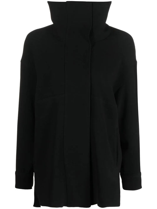 High-Neck Exposed-Seam Top