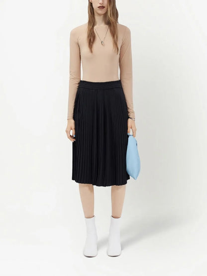 Pleated Knee-Length Shorts