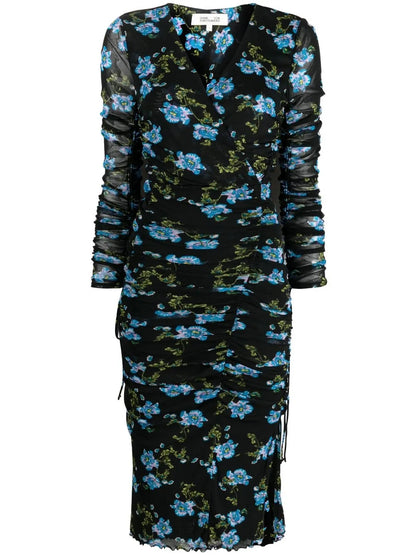 Floral-Print Midi Dress