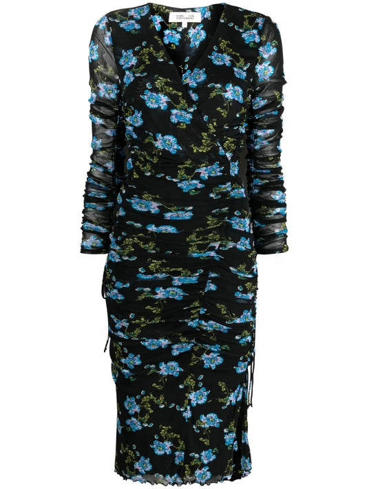 Floral-Print Midi Dress