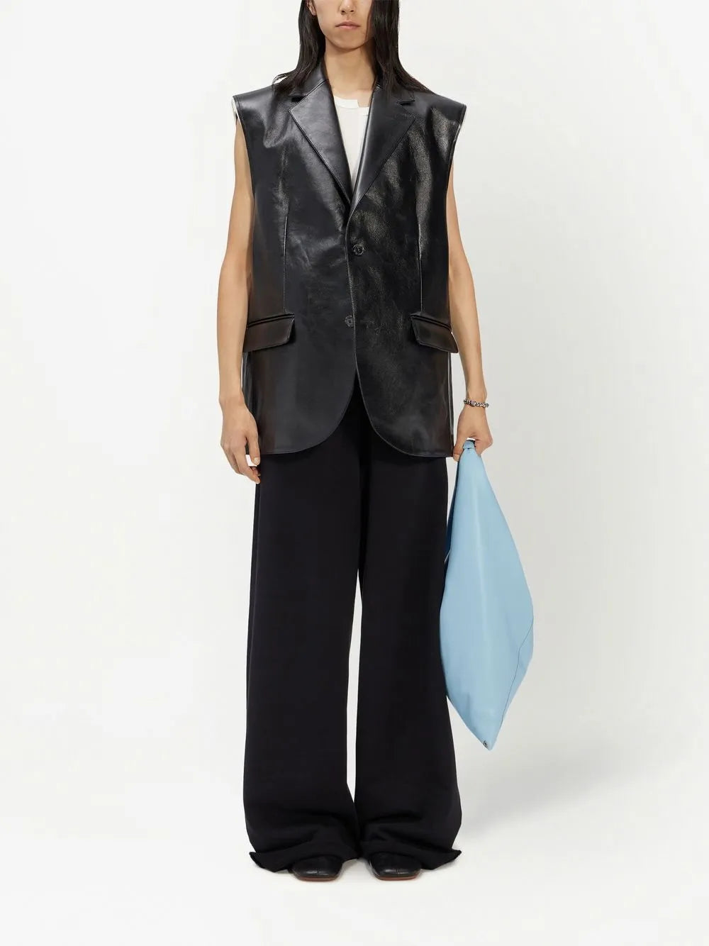 Sleeveless Leather Gilet
