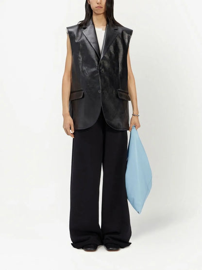Sleeveless Leather Gilet