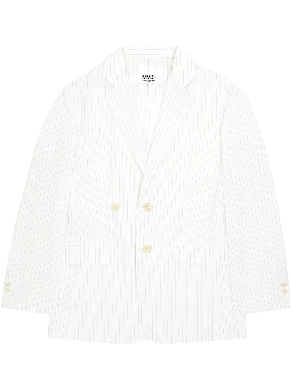 Pinstriped Single-Breasted Blazer
