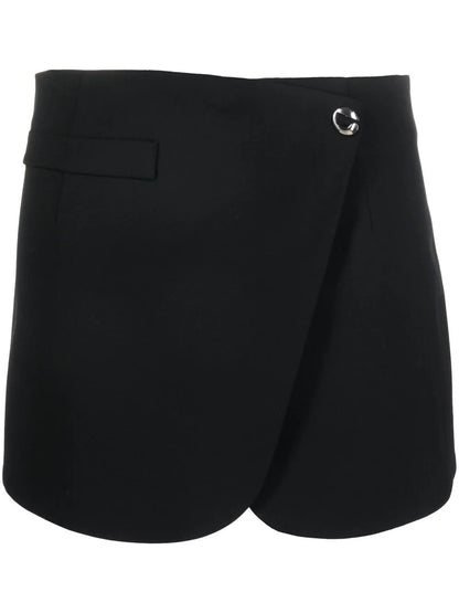 High-Waisted Wrap Mini Skirt