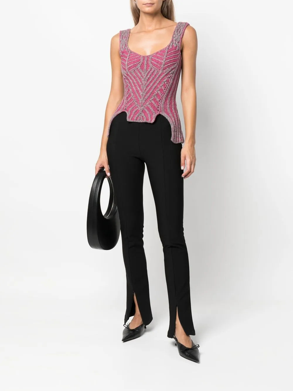 Contrast-Trimmed Knitted Top
