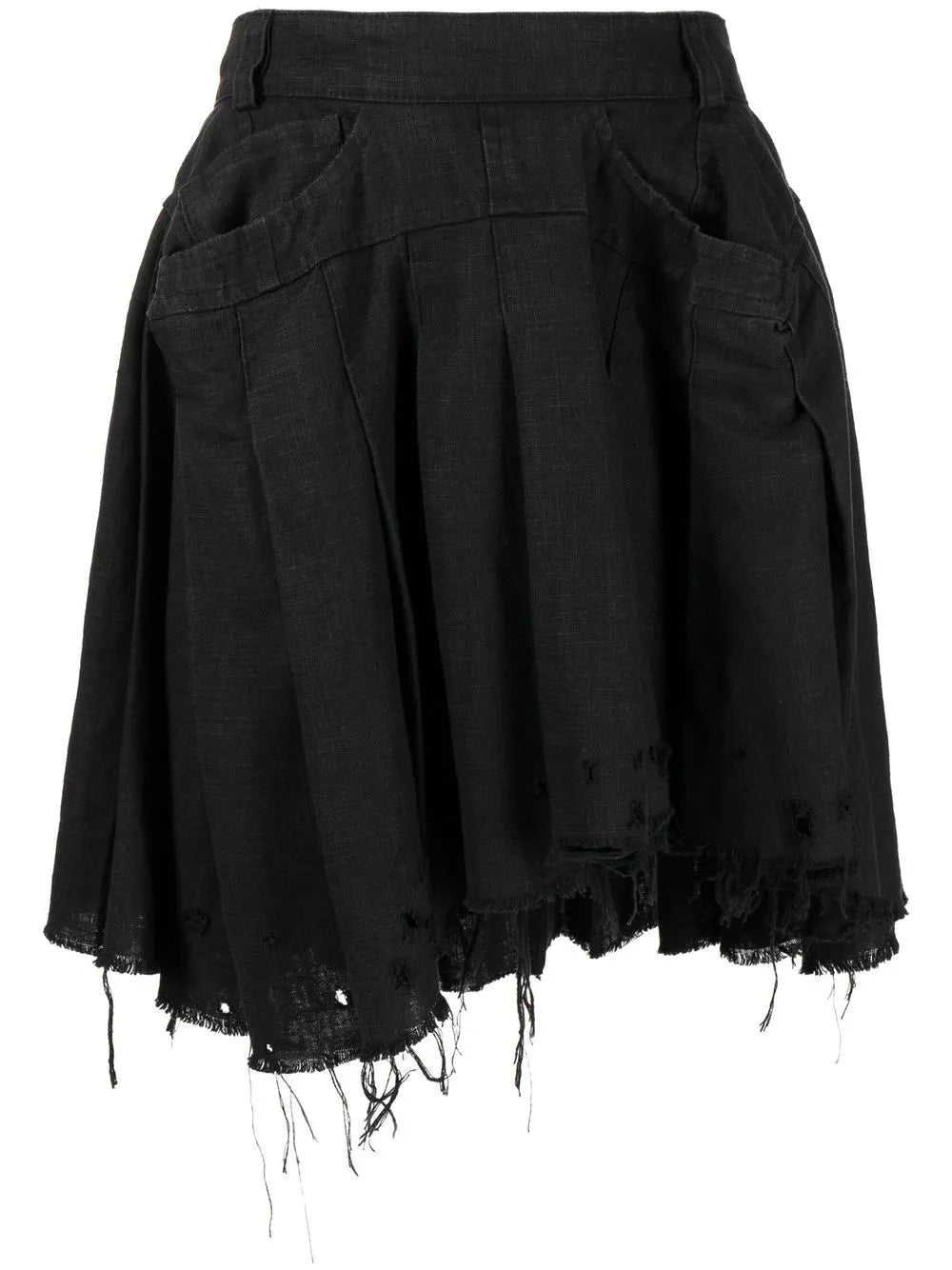 Distressed-Effect Mini Skirt