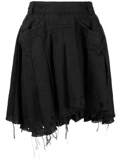 Distressed-Effect Mini Skirt