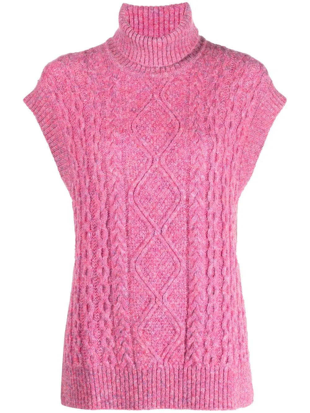 Roll-Neck Cable-Knit Top