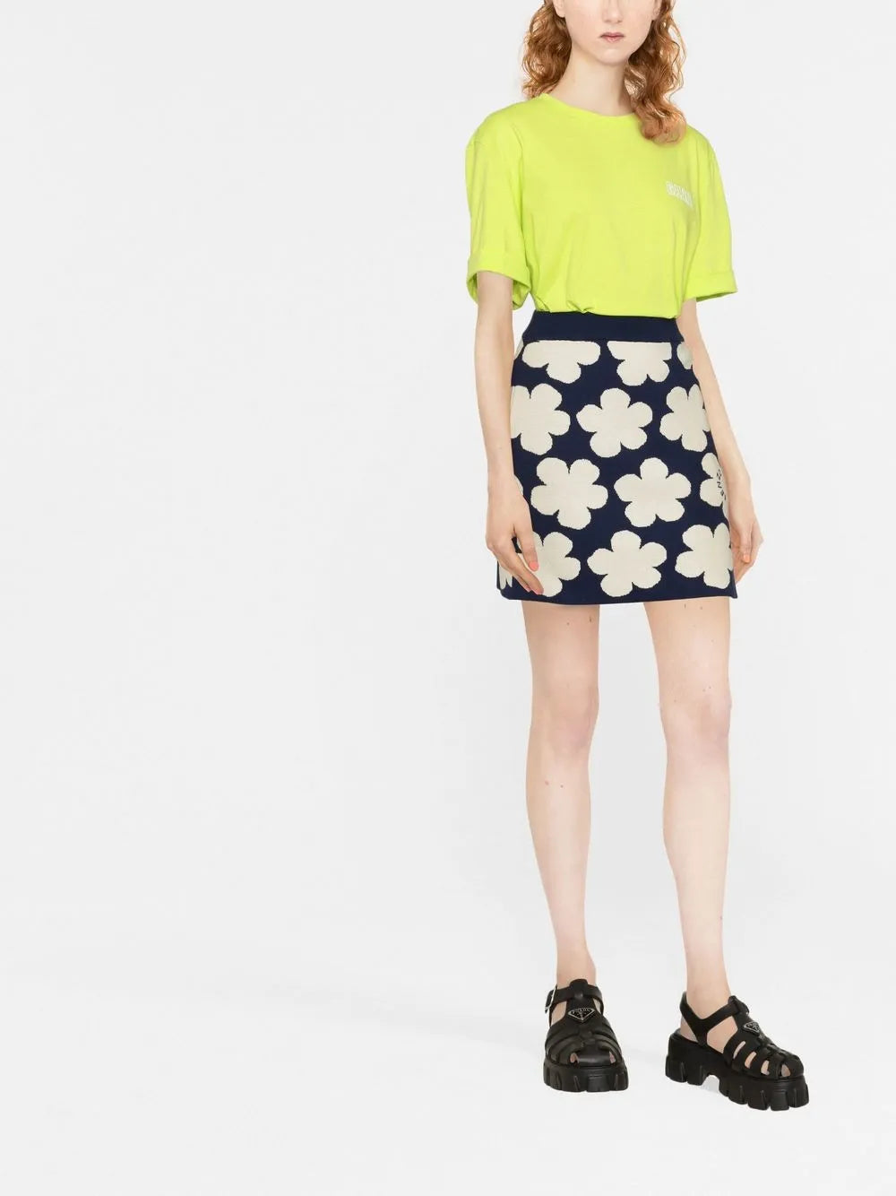 Floral Intarsia-Knit Skirt