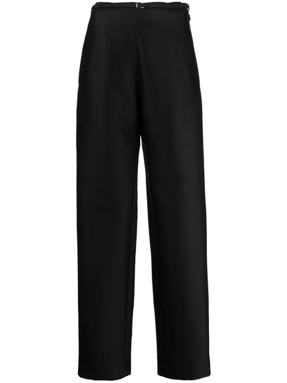 Skinny-Belt Straight Leg Trousers