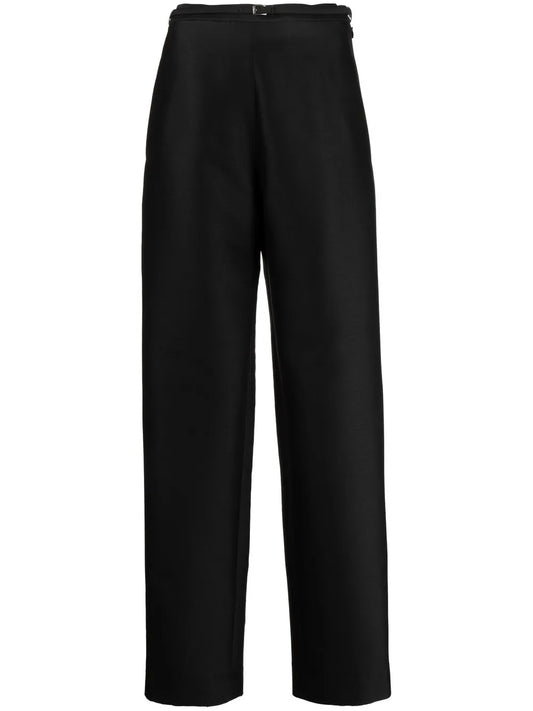 Skinny-Belt Straight Leg Trousers