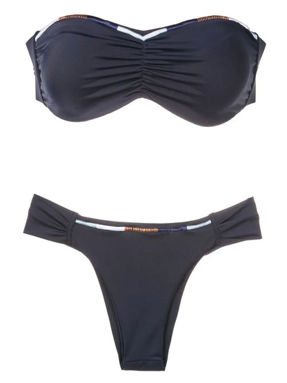 Embroidered Bandeau Bikini